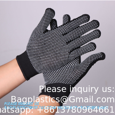 Gants en PVC à points Gants de distribution en PVC résistant à l'usure Amd anti-écorchure Protection du travail Gants adhésifs pour hommes et femmes