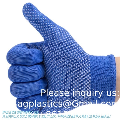 Gants en PVC à points Gants de distribution en PVC résistant à l'usure Amd anti-écorchure Protection du travail Gants adhésifs pour hommes et femmes
