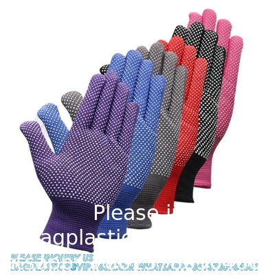 Gants en PVC à points Gants de distribution en PVC résistant à l'usure Amd anti-écorchure Protection du travail Gants adhésifs pour hommes et femmes