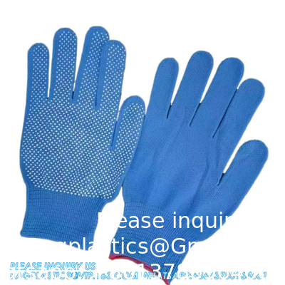 Gants en PVC à points Gants de distribution en PVC résistant à l'usure Amd anti-écorchure Protection du travail Gants adhésifs pour hommes et femmes