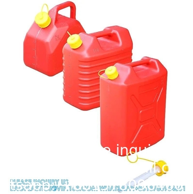 Couleur rouge 2,5 gallons de gaz plastique Jerry Can 10 litres HDPE essence diesel réservoir de carburant Flexible bec