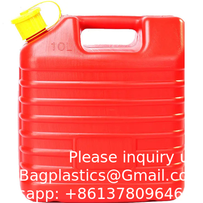 Couleur rouge 2,5 gallons de gaz plastique Jerry Can 10 litres HDPE essence diesel réservoir de carburant Flexible bec