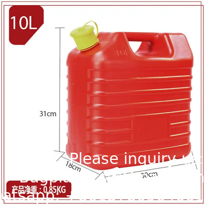 Couleur rouge 2,5 gallons de gaz plastique Jerry Can 10 litres HDPE essence diesel réservoir de carburant Flexible bec