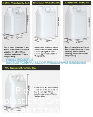 1L 2L 2.5L 3L 4L 5L 6L 10L Baril en plastique Jerry Can Pour le pétrole