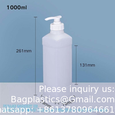1L bouteille en plastique HDPE pour le shampooing capillaire emballage liquide avec pompe couvercle pompe pulvérisateur bouchon à vis en plastique