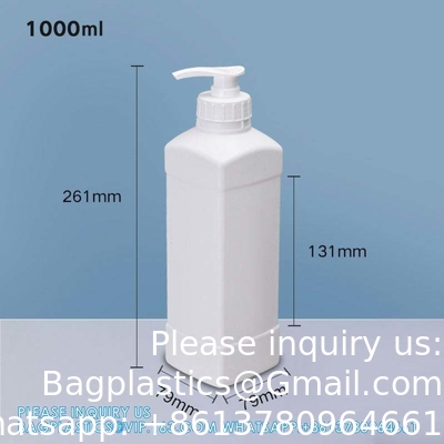 1L bouteille en plastique HDPE pour le shampooing capillaire emballage liquide avec pompe couvercle pompe pulvérisateur bouchon à vis en plastique