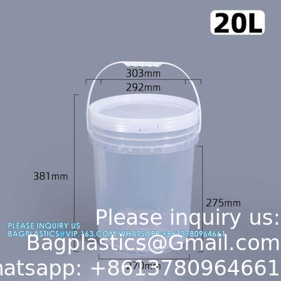 Plastique fournisseurs incassable rechargeable contenant de stockage de déchets cosmétiques de peinture emballage de seau avec couvercle de qualité alimentaire