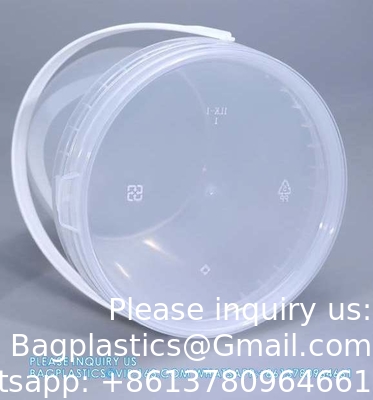 Plastique fournisseurs incassable rechargeable contenant de stockage de déchets cosmétiques de peinture emballage de seau avec couvercle de qualité alimentaire