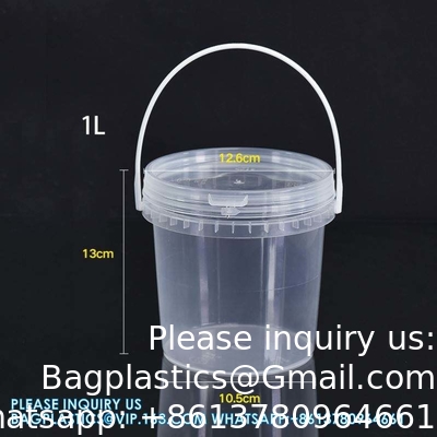 Plastique fournisseurs incassable rechargeable contenant de stockage de déchets cosmétiques de peinture emballage de seau avec couvercle de qualité alimentaire