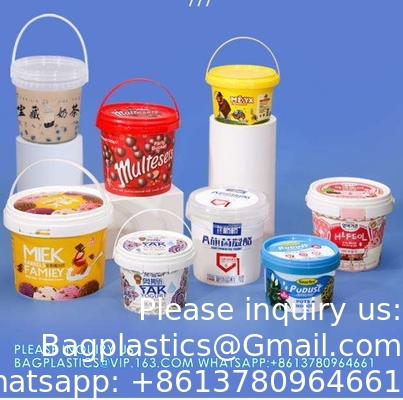 Plastique fournisseurs incassable rechargeable contenant de stockage de déchets cosmétiques de peinture emballage de seau avec couvercle de qualité alimentaire