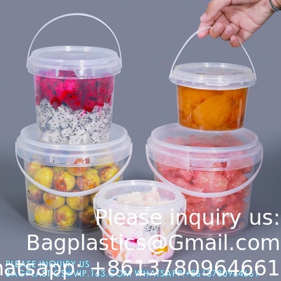 Plastique fournisseurs incassable rechargeable contenant de stockage de déchets cosmétiques de peinture emballage de seau avec couvercle de qualité alimentaire