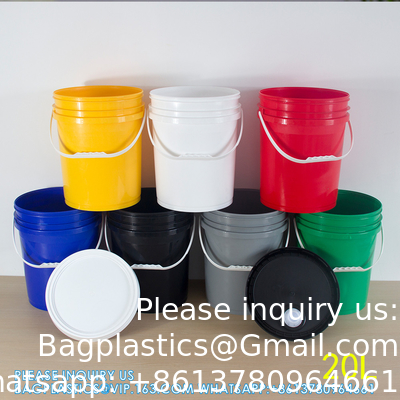 Plastique fournisseurs incassable rechargeable contenant de stockage de déchets cosmétiques de peinture emballage de seau avec couvercle de qualité alimentaire