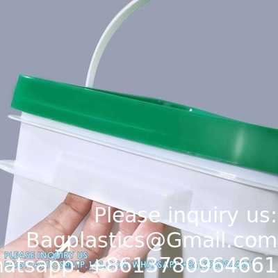 Des seaux en plastique carrés de 5 à 25 litres des seaux rectangulaires avec couvercle et poignée Logo d'impression couleur personnalisé