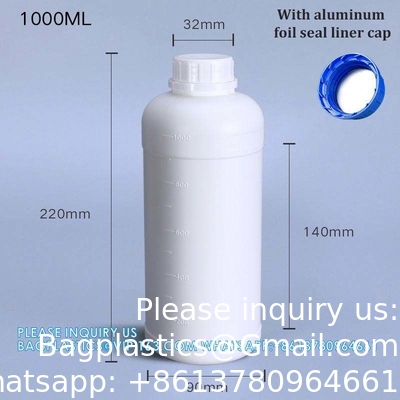 Bouteille de médicament liquide de laboratoire en plastique vide Réactif chimique Récipient Bouteille avec couvercle à vis