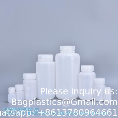 5 ml-1000 ml de laboratoire PP large bouche HDPE Amber Blanc type de stérilisation réactif de récipient bouteille