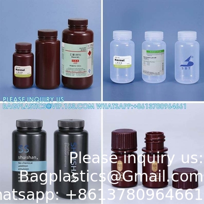 5 ml-1000 ml de laboratoire PP large bouche HDPE Amber Blanc type de stérilisation réactif de récipient bouteille