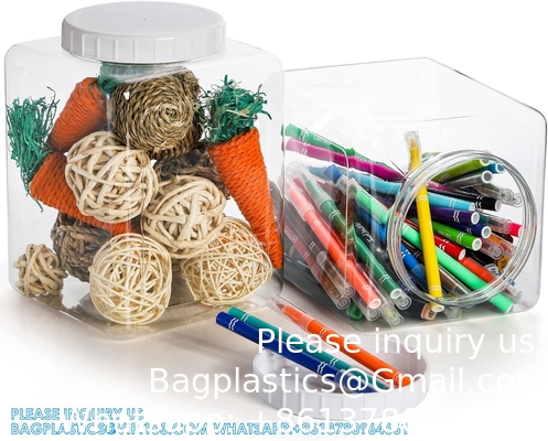 Boîtes en plastique, conteneurs en plastique avec couvercle, boîtes de stockage en plastique pour cuisine, nourriture sèche, collation