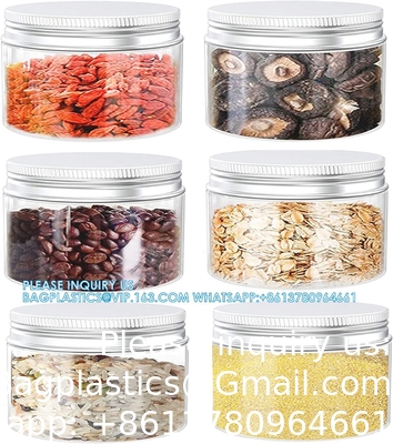 Jars en plastique de 16 onces Jars en plastique claires Jars de maçonnerie Containers de stockage Large bouche avec couvercles Pour la cuisine et le stockage domestique
