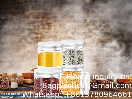 Jars en plastique de 16 onces Jars en plastique claires Jars de maçonnerie Containers de stockage Large bouche avec couvercles Pour la cuisine et le stockage domestique