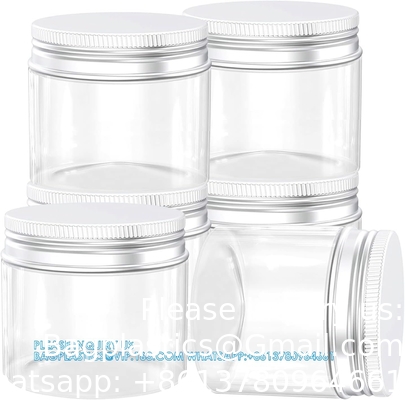 Jars en plastique de 16 onces Jars en plastique claires Jars de maçonnerie Containers de stockage Large bouche avec couvercles Pour la cuisine et le stockage domestique
