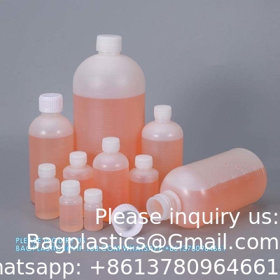 Bouteille ronde en plastique à échelle de 10 ml Bouteille de réactif vide en HDPE pour le stockage de liquides chimiques Bouteille à vis en plastique