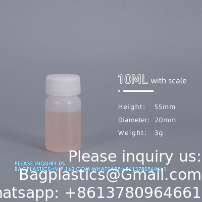 Bouteille ronde en plastique à échelle de 10 ml Bouteille de réactif vide en HDPE pour le stockage de liquides chimiques Bouteille à vis en plastique