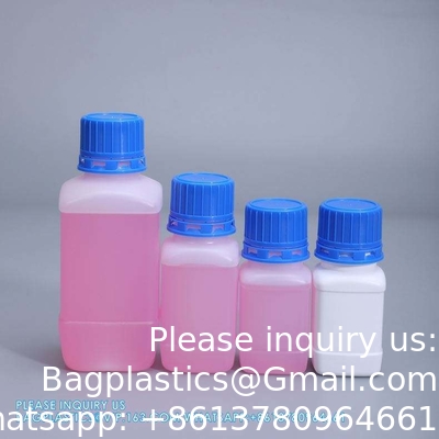 Bouteille en plastique de 100 ml de réactif Bouteilles blanches vides en HDPE avec couvercle intérieur pour le stockage de poudre liquide chimique