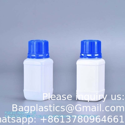 Bouteille en plastique de 100 ml de réactif Bouteilles blanches vides en HDPE avec couvercle intérieur pour le stockage de poudre liquide chimique