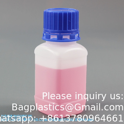 Bouteille en plastique de 100 ml de réactif Bouteilles blanches vides en HDPE avec couvercle intérieur pour le stockage de poudre liquide chimique