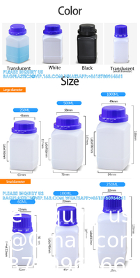 Bouteille en plastique de 100 ml de réactif Bouteilles blanches vides en HDPE avec couvercle intérieur pour le stockage de poudre liquide chimique