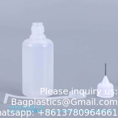 30 ml de bouteille de gouttelette en plastique translucide vide pour les yeux en gros Bouteille de colle en plastique avec pointe