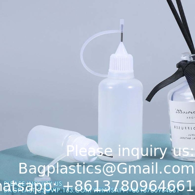 30 ml de bouteille de gouttelette en plastique translucide vide pour les yeux en gros Bouteille de colle en plastique avec pointe