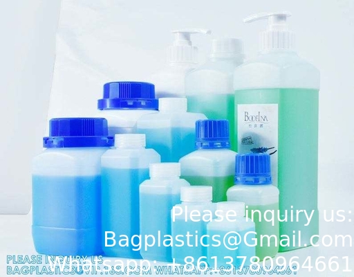 250 ml 500 ml 1000 ml de réactif à large bouche bouteille en plastique carré avec bouchon intérieur