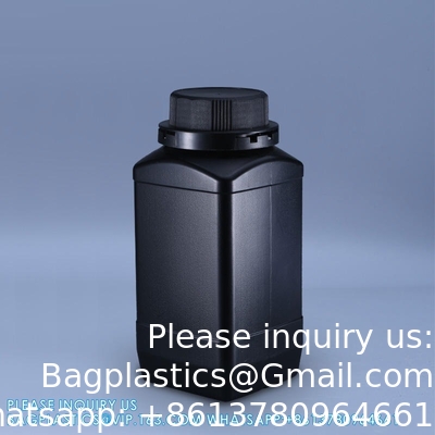 250 ml 500 ml 1000 ml de réactif à large bouche bouteille en plastique carré avec bouchon intérieur