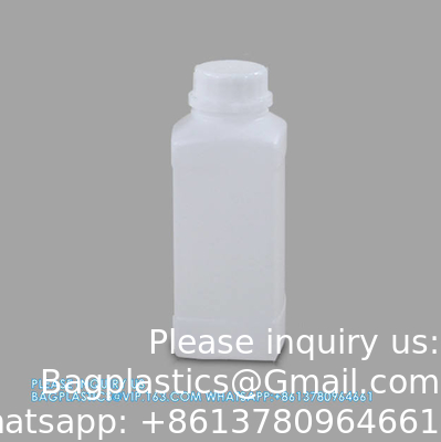 250 ml 500 ml 1000 ml de réactif à large bouche bouteille en plastique carré avec bouchon intérieur