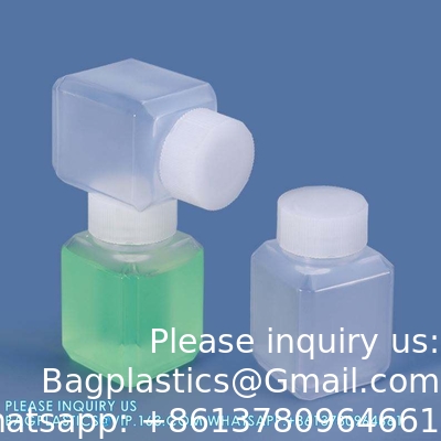 250 ml 500 ml 1000 ml de réactif à large bouche bouteille en plastique carré avec bouchon intérieur