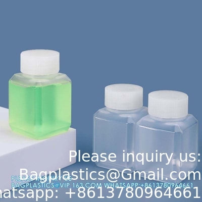 250 ml 500 ml 1000 ml de réactif à large bouche bouteille en plastique carré avec bouchon intérieur