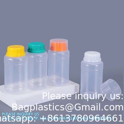 Contenant de stockage de réactif liquide en plastique rond clair de 250 ml Matériau PP de qualité alimentaire Bouteille étanche