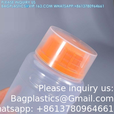 Contenant de stockage de réactif liquide en plastique rond clair de 250 ml Matériau PP de qualité alimentaire Bouteille étanche