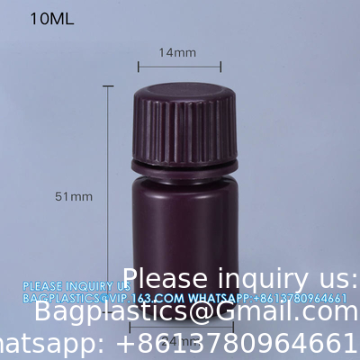Vente en gros de 5 ml PP Durable Petite Bouteille ronde marron et blanc en plastique de qualité alimentaire