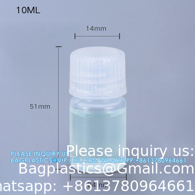 Vente en gros de 5 ml PP Durable Petite Bouteille ronde marron et blanc en plastique de qualité alimentaire