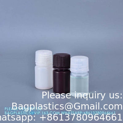 Vente en gros de 5 ml PP Durable Petite Bouteille ronde marron et blanc en plastique de qualité alimentaire
