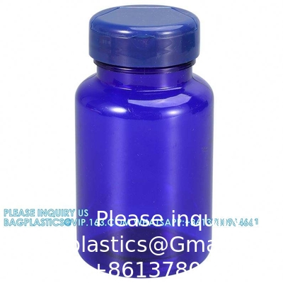 225 ml 300 ml Pilule médicamenteuse Ambre PET Pilule pharmaceutique Capsule Bouteilles de médicament avec couvercle anti-tamper
