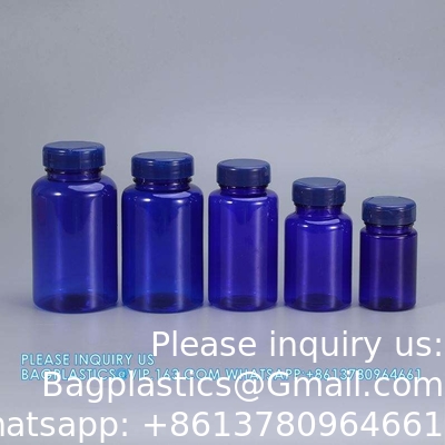 225 ml 300 ml Pilule médicamenteuse Ambre PET Pilule pharmaceutique Capsule Bouteilles de médicament avec couvercle anti-tamper
