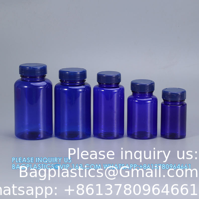 225 ml 300 ml Pilule médicamenteuse Ambre PET Pilule pharmaceutique Capsule Bouteilles de médicament avec couvercle anti-tamper