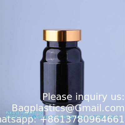 225 ml 300 ml Pilule médicamenteuse Ambre PET Pilule pharmaceutique Capsule Bouteilles de médicament avec couvercle anti-tamper