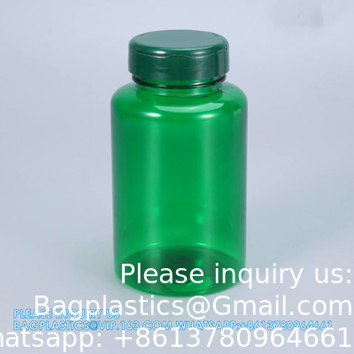 225 ml 300 ml Pilule médicamenteuse Ambre PET Pilule pharmaceutique Capsule Bouteilles de médicament avec couvercle anti-tamper