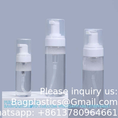 Bouteilles de lavage à la main en gros de 80 ml Cosmétiques clairs Plastique pour animaux de compagnie Pompe en mousse SPRAYER Contenant de savon Conservatoire cosmétique Emballage
