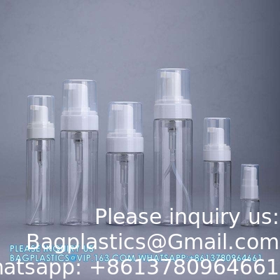 Bouteilles de lavage à la main en gros de 80 ml Cosmétiques clairs Plastique pour animaux de compagnie Pompe en mousse SPRAYER Contenant de savon Conservatoire cosmétique Emballage