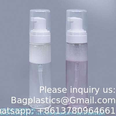 Bouteilles de lavage à la main en gros de 80 ml Cosmétiques clairs Plastique pour animaux de compagnie Pompe en mousse SPRAYER Contenant de savon Conservatoire cosmétique Emballage